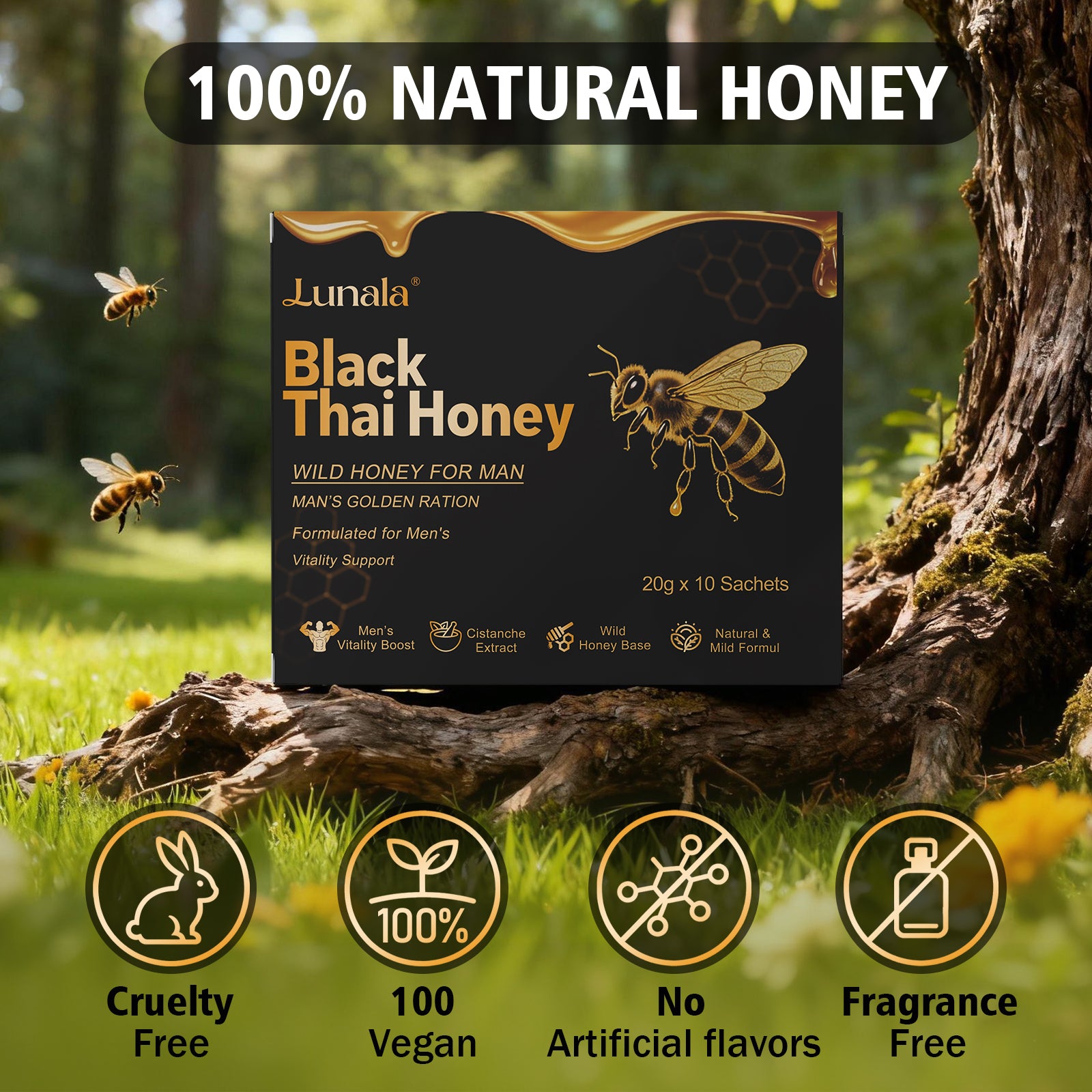 Lunala Black Thai Honey® - Box Of 10